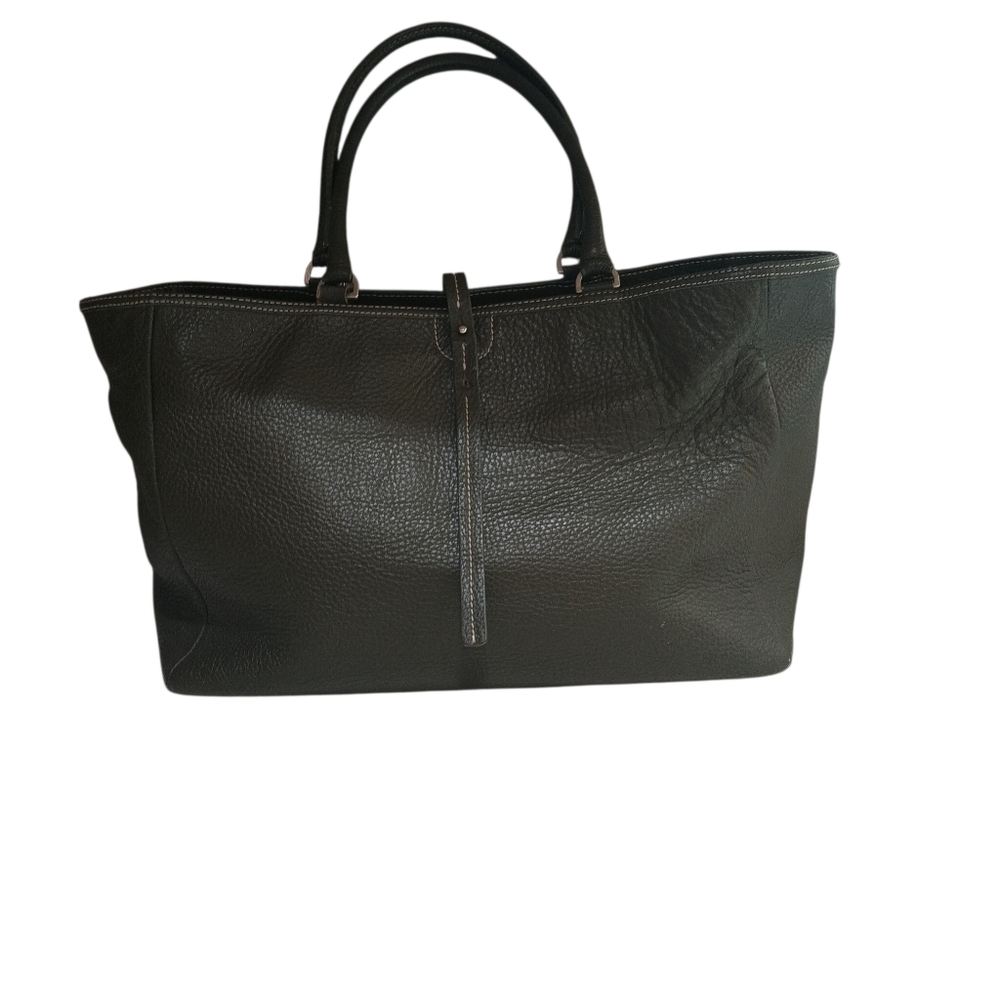 Guia's Olive Green Italian Pebbled Leather Tote